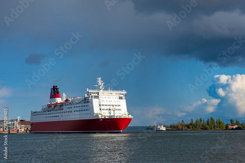 Cargo and passenger ferry. ...