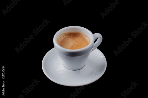 Cup of espresso on black background. 