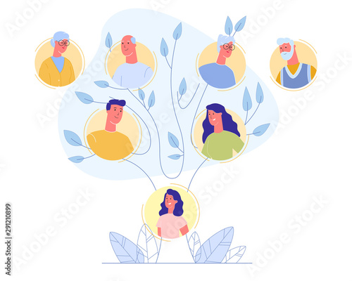 Family History Tree Isolated on White Background