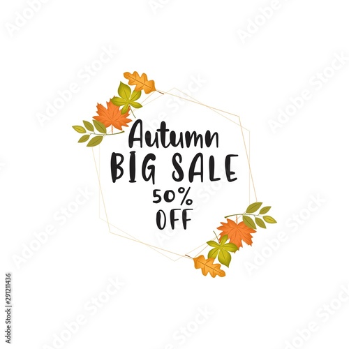 Autumn Sale Fall Leaves Shopping Promotion Elemen Card