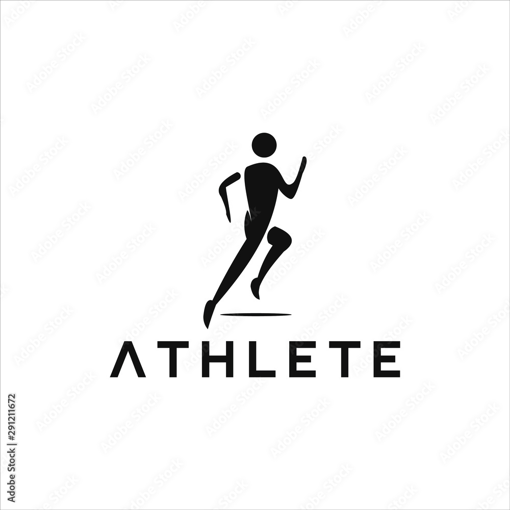 running sport logo simple black stick man vector illustration design idea running sport logo simple black stick man vector illustration design idea