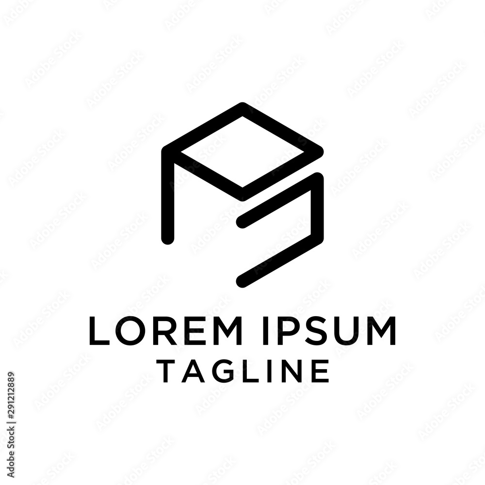 initial letter logo PC, logo template