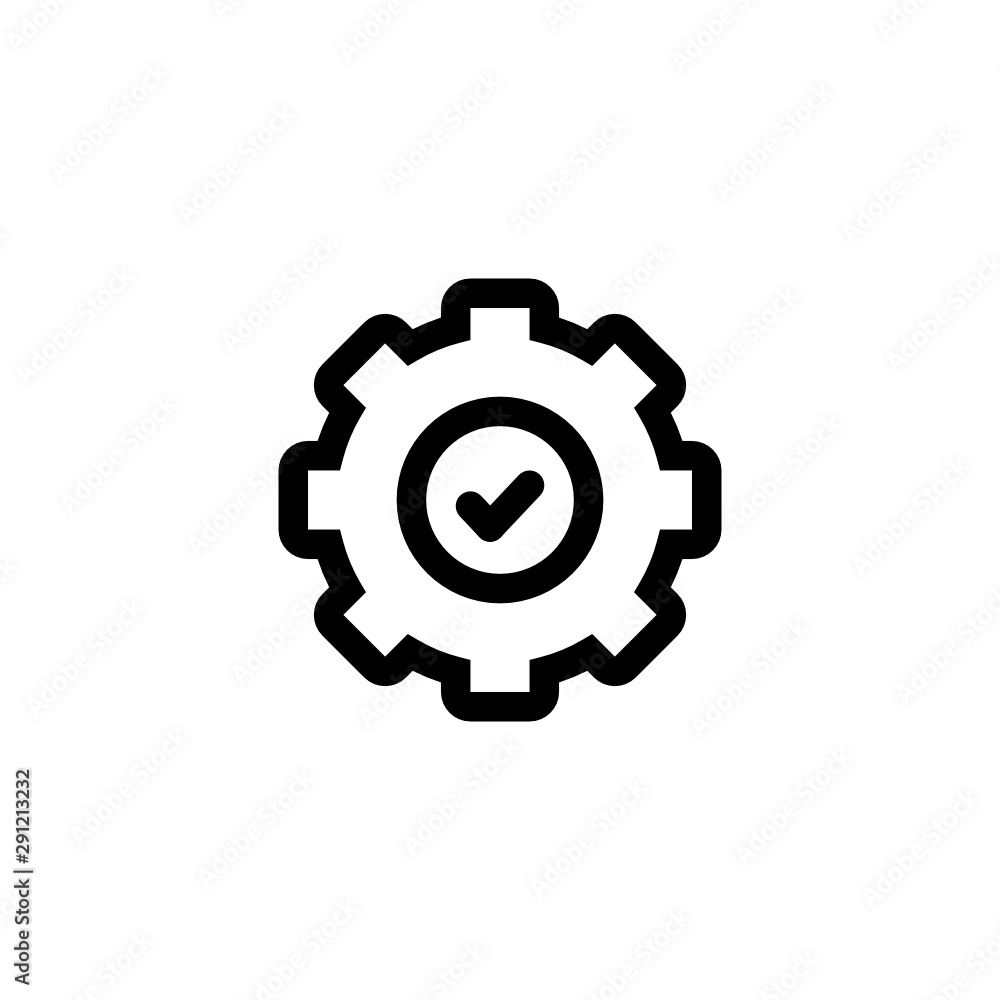 Setting Verified Icon Outline Vector Setting Verified Icon Outline Vector