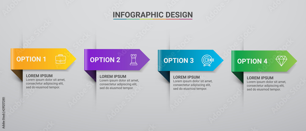 Business data visualization.Steps  Process chart. Abstract elements of graph, diagram with steps, options, parts or processes. Vector business template for presentation Vector Design