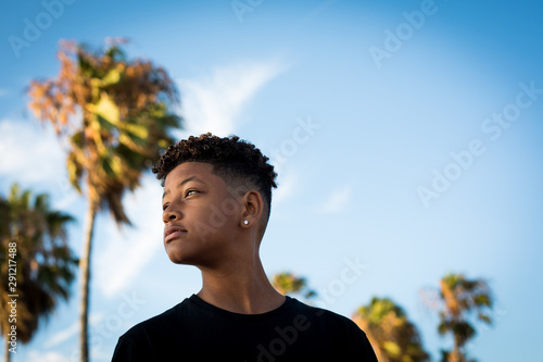 Boy with Palm Trees