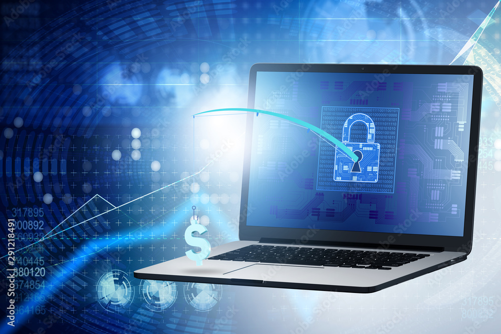 Computer and online security concept Computer and online security concept