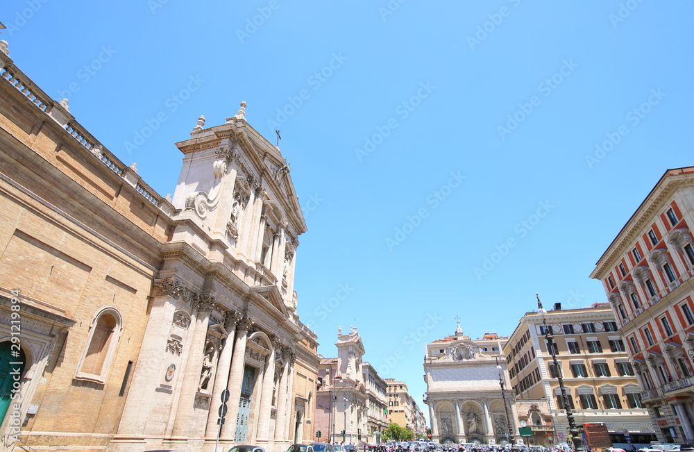 Fototapeta premium Piazza San Bernardo cityscape in Rome Italy