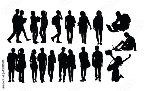 Campus Activity Silhouettes, art vector design