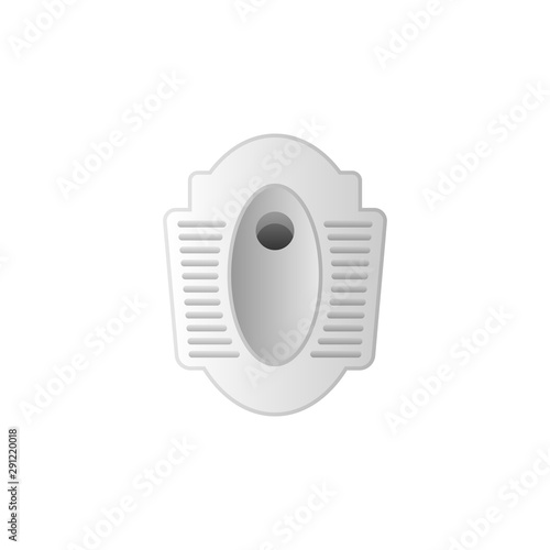 Squat toilet seat icon, asian traditional toilet bathroom style.