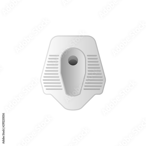 Squat toilet seat icon, asian traditional toilet bathroom style.