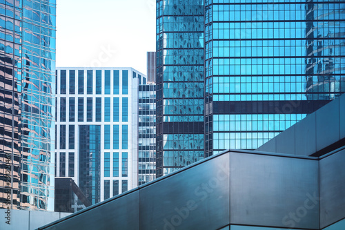 Modern office building close up in Hong Kong