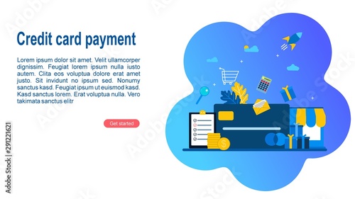  Online Payment concept,Suitable for web landing page, ui, mobile app, banner template. Vector Illustration