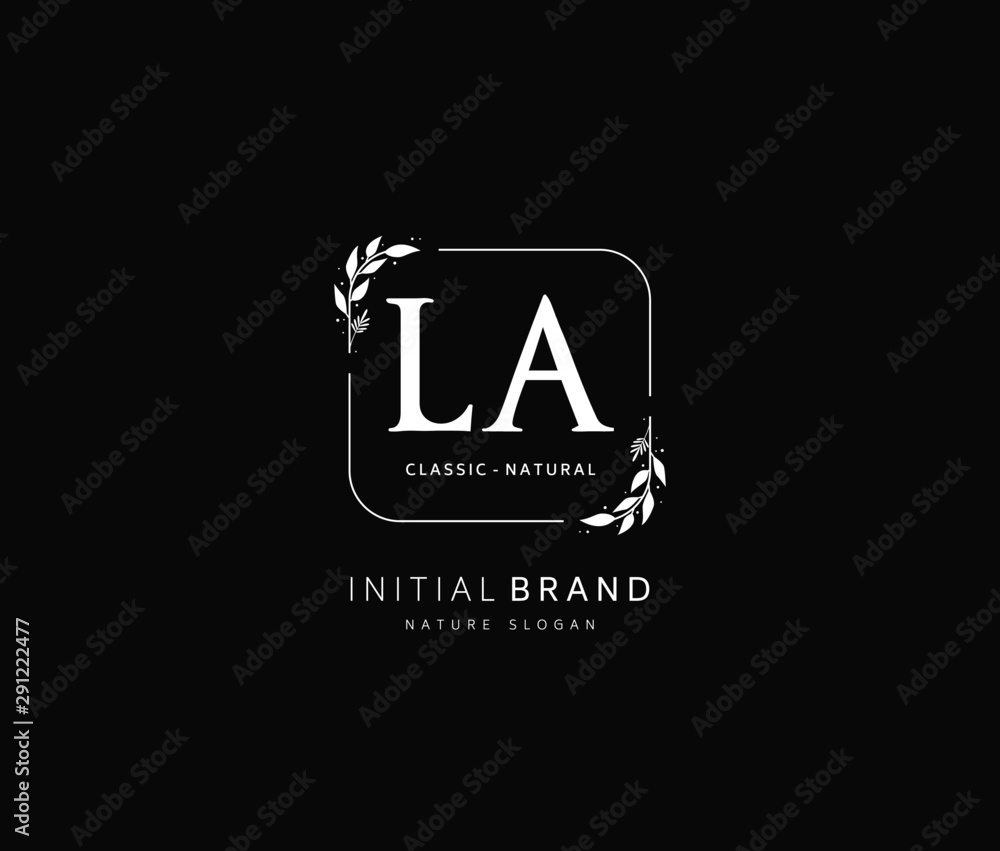 L A LA Beauty vector initial logo, handwriting logo of initial signature, wedding, fashion, jewerly, boutique, floral and botanical with creative template for any company or business. L A LA Beauty vector initial logo, handwriting logo of initial signature, wedding, fashion, jewerly, boutique, floral and botanical with creative template for any company or business.