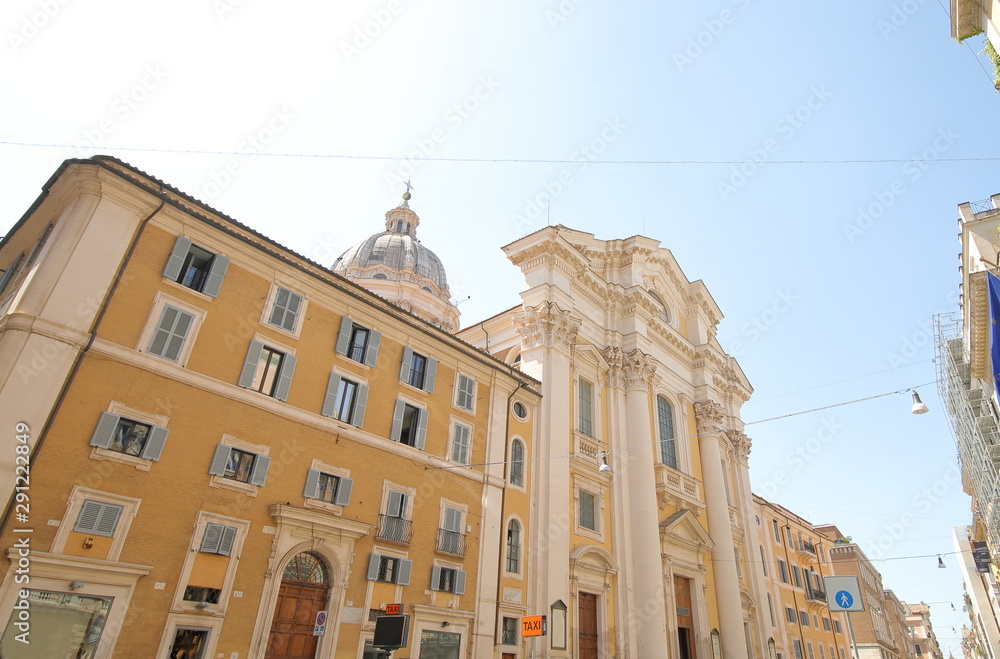 Fototapeta premium SS Ambrogio e Carlo al Corso church Rome Italy
