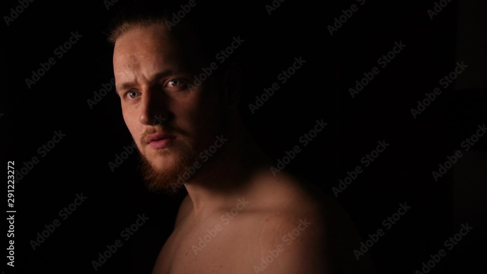 Slow motion - Boxer fighter punching the camera, sweating and training boxing Slow motion - Boxer fighter punching the camera, sweating and training boxing