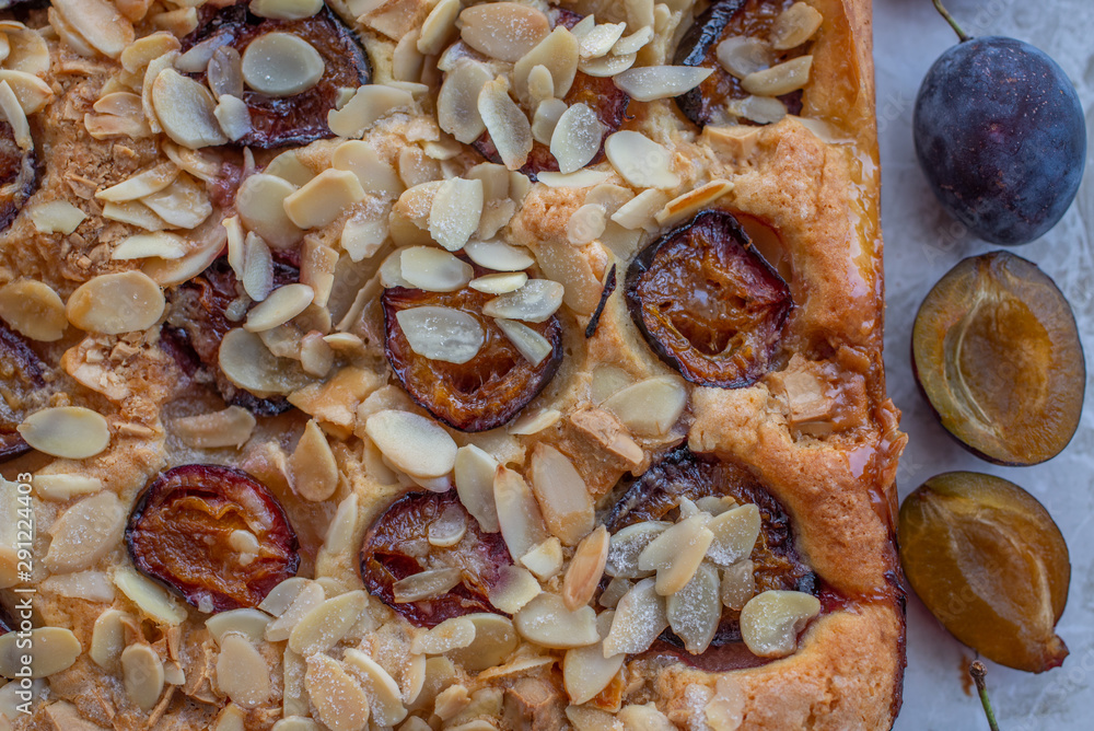 Fototapeta premium sweet home made plum pie