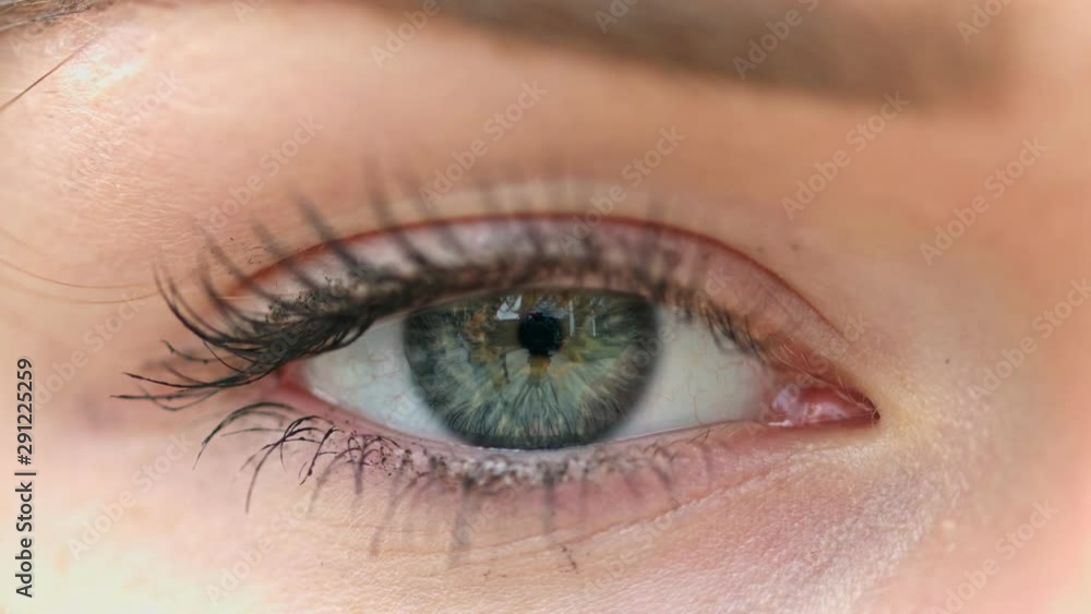 Extreme close up female eye blinking in slow motion Extreme close up female eye blinking in slow motion
