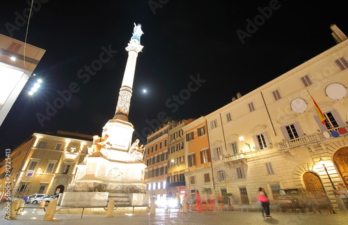 Piazza Mignanelli square night cityscape Rome Italy photo