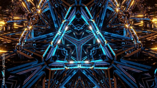 Abstract background of geometric triangular shapes. Unusual seamless background for posters, vj, covers, banners. Beautiful looped background.