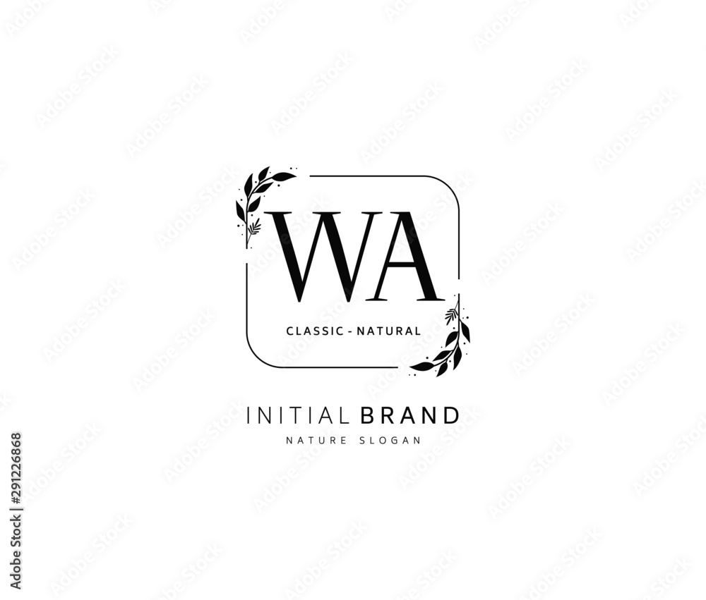 W A WA Beauty vector initial logo, handwriting logo of initial signature, wedding, fashion, jewerly, boutique, floral and botanical with creative template for any company or business. W A WA Beauty vector initial logo, handwriting logo of initial signature, wedding, fashion, jewerly, boutique, floral and botanical with creative template for any company or business.