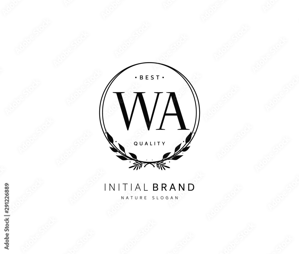W A WA Beauty vector initial logo, handwriting logo of initial signature, wedding, fashion, jewerly, boutique, floral and botanical with creative template for any company or business. W A WA Beauty vector initial logo, handwriting logo of initial signature, wedding, fashion, jewerly, boutique, floral and botanical with creative template for any company or business.