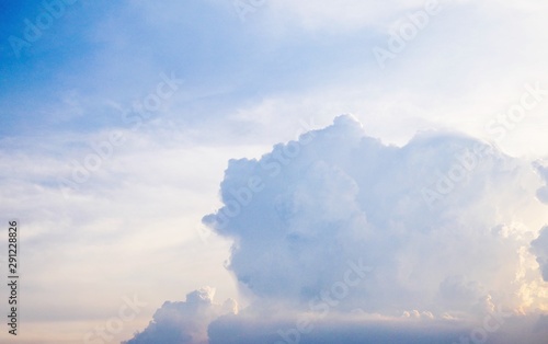 White clouds and blue sky background