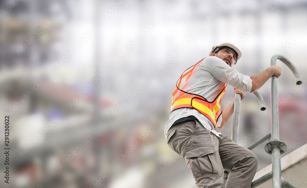 Industry worker or engineer working on industry project at work site ...