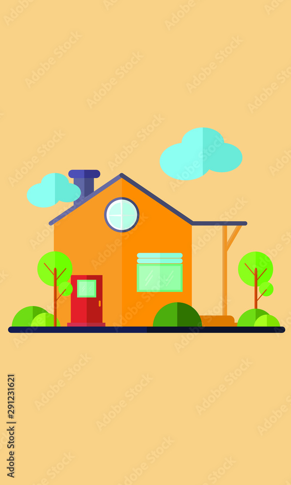 Cartoon House Flat Design Illustration Cartoon House Flat Design Illustration