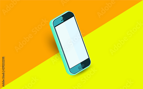 Mock up mobile phone. Isometric vector illustration.