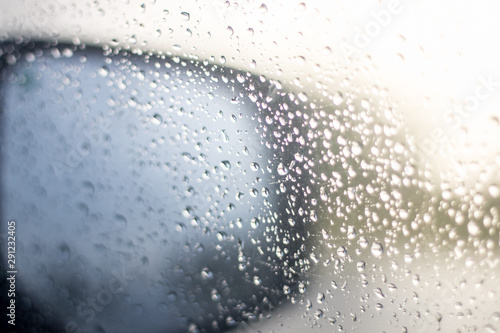 water rain drop on window car