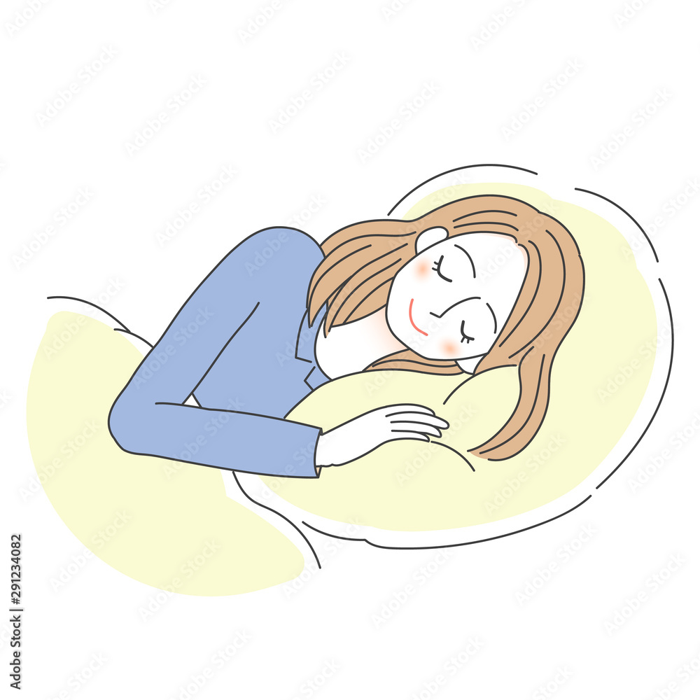 不眠症の女性のイラスト 睡眠 リラックス Stock Illustration Adobe Stock