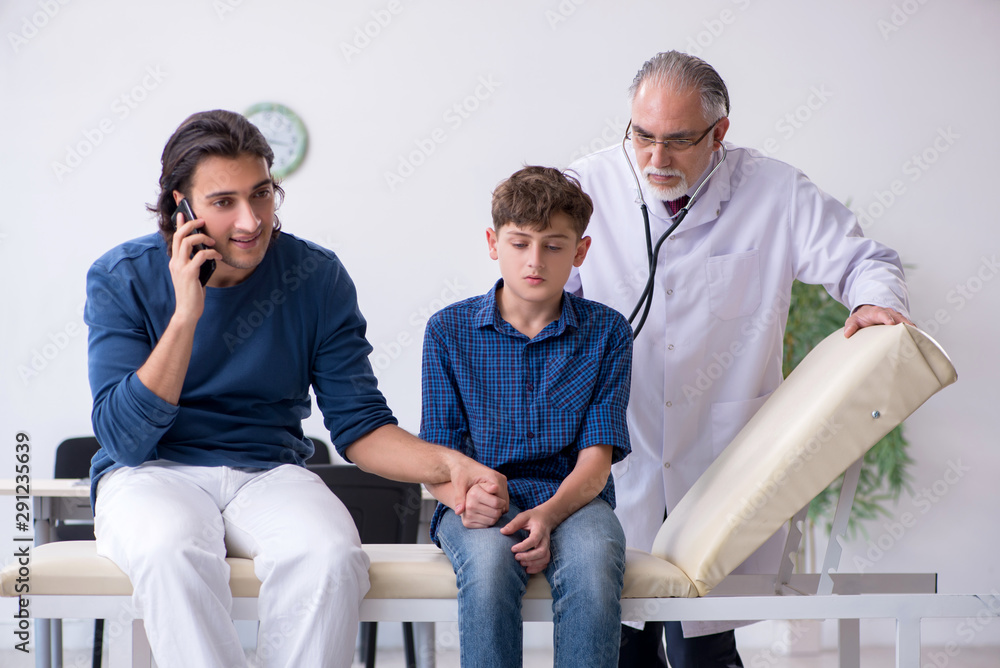 Young boy visiting doctor in hospital Young boy visiting doctor in hospital