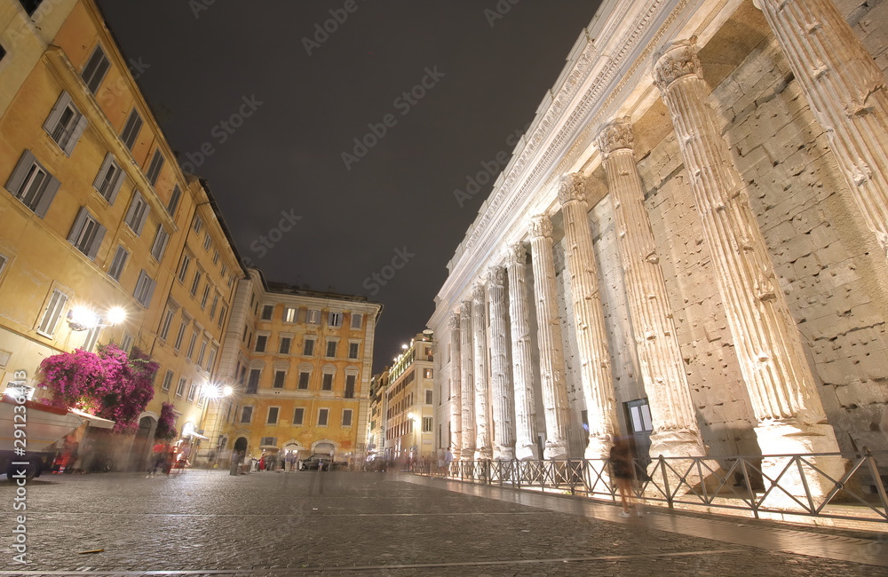 Rome downtown night cityscape Italy