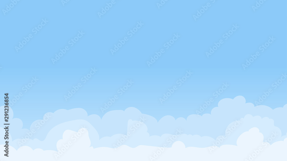 Landscape blue sky and white clouds on sunny day.Sky and cloud background.cartoon sky concetp.Vector illustration Landscape blue sky and white clouds on sunny day.Sky and cloud background.cartoon sky concetp.Vector illustration