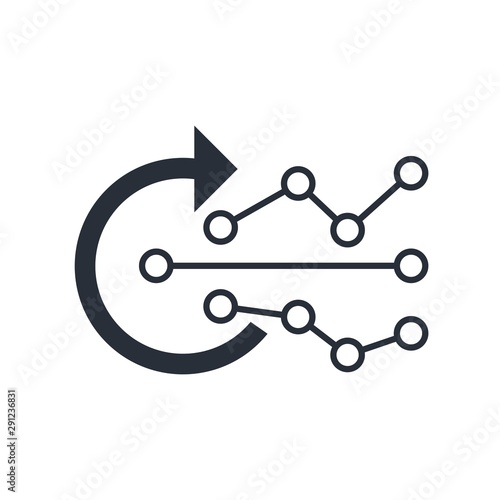 Synchronized Integration. Vector icon isolated on white background.