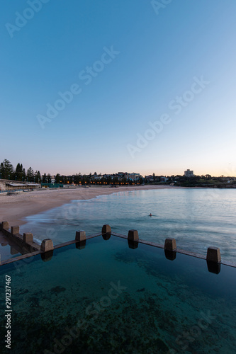 Coogee beach view in the morning with clear sky.