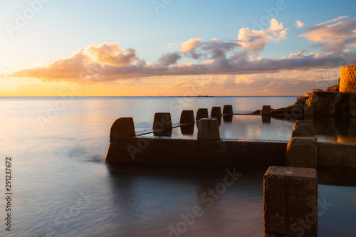Photography Coogee rock pool view under the morning sunlight with a bit cloudy sky