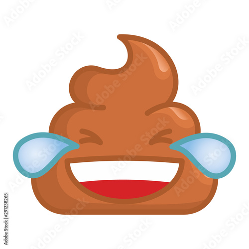 pile of shit, laughing facial emotion. Vector illustration