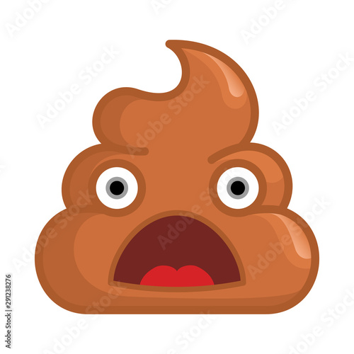 pile of shit with surprised eyes and an open mouth. Vector illustration