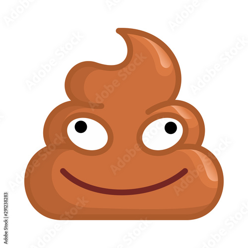 pile of shit with cute emotion face. Vector illustration
