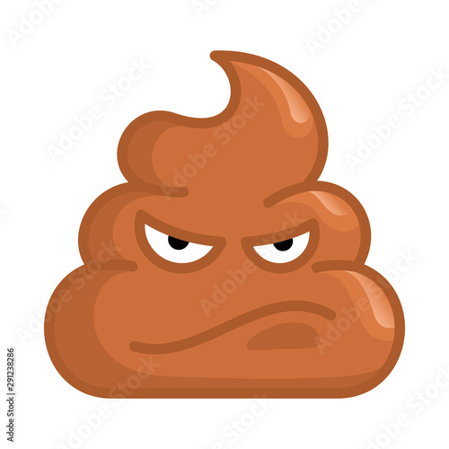 pile of shit with angry face. Vector illustration