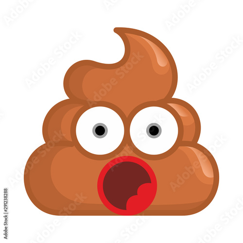 pile of shit with an open mouth, surprise on the face. Vector illustration