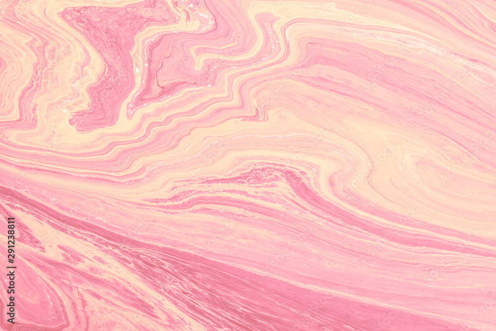Fototapeta premium Pink Acrylic Pour Color Liquid marble abstract surfaces Design.