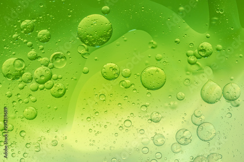 Abstract Green water bubbles background