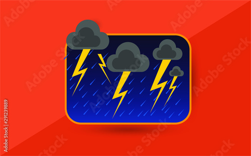 weather storm illustration, sun rain symbol - weather storm icon