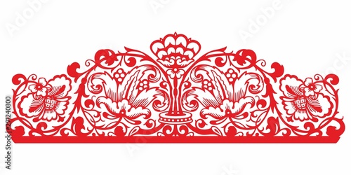 Russian pattern. Vintage Ornament vector. Russian style ornament engraving border floral retro pattern. Foliage swirl decorative design element filigree, berries, calligraphy wedding vector on a white