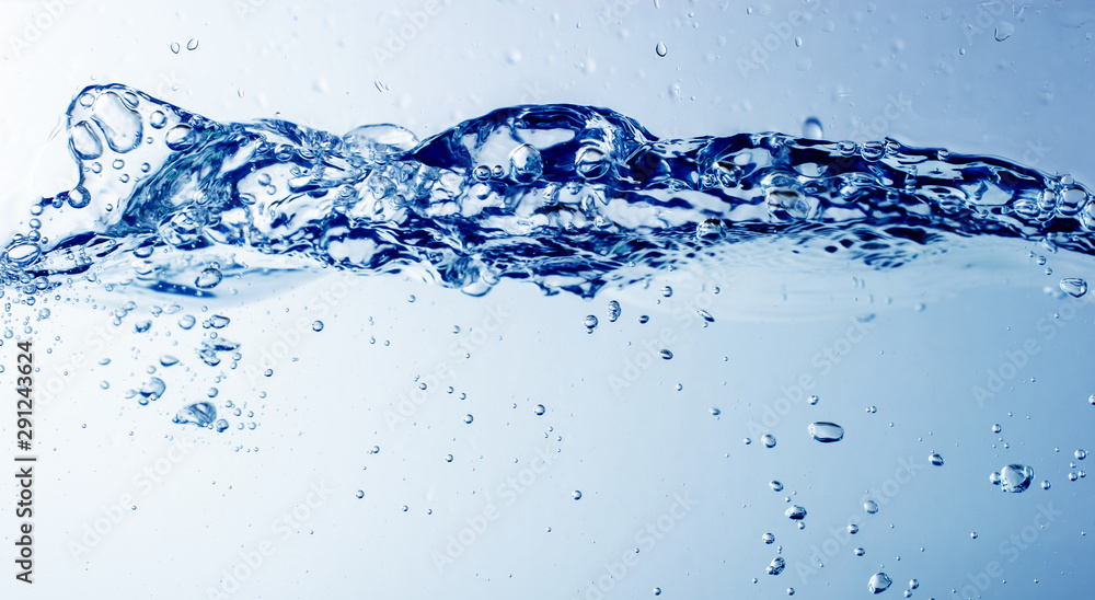Water and bubbles on the blue water background Water and bubbles on the blue water background