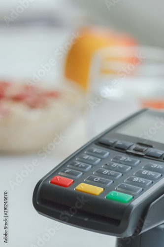 payment terminal by credit card, Breakfast payment