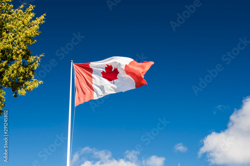 Canada Flag on Blue sky
