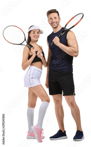 Young tennis players on whi...
